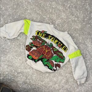 3/6m Vintage 80s The Turtles Graphic Sweatshirt - White  Neon Yellow/pink/green